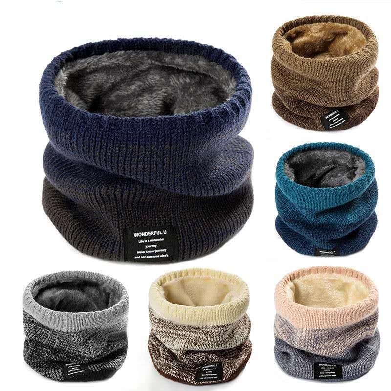 Muffler Men Wool - Winter Scarf for Men Fleece Ring