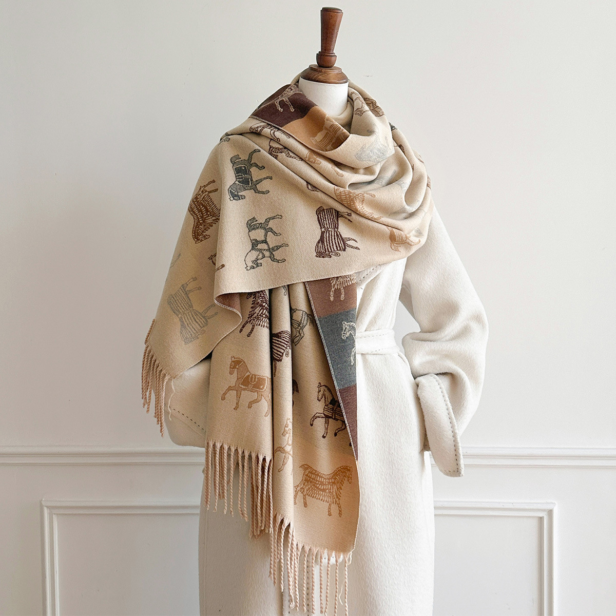 Winter Scarf Women Luxury Hors - Woven Scarf Blanket recension och pris