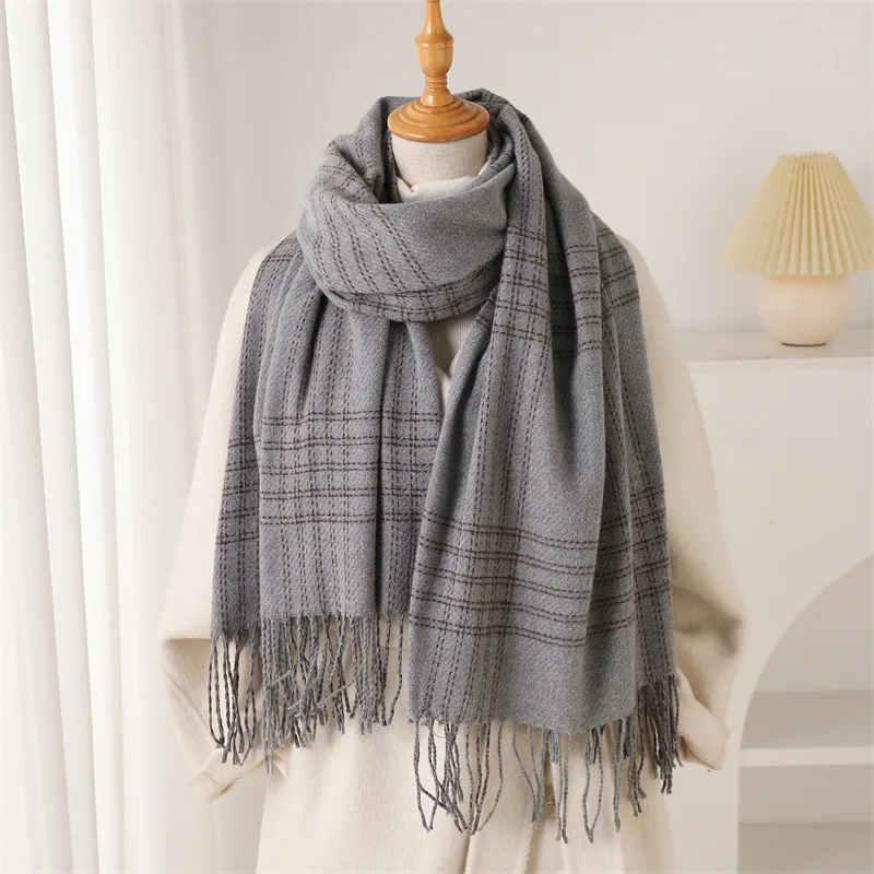 Winter Fringed Warmer Scarf fo - Woven Scarf Blanket recension och pris
