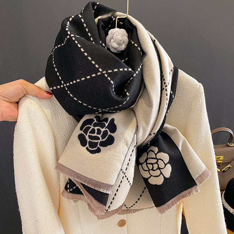 Winter Scarf Women Luxury Flor - Woven Scarf Blanket recension och pris