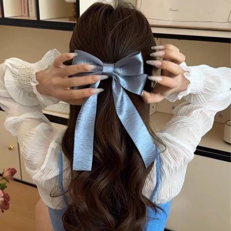 Korean Style Silver Satin Bow  - Tie Clip Silver recension och pris