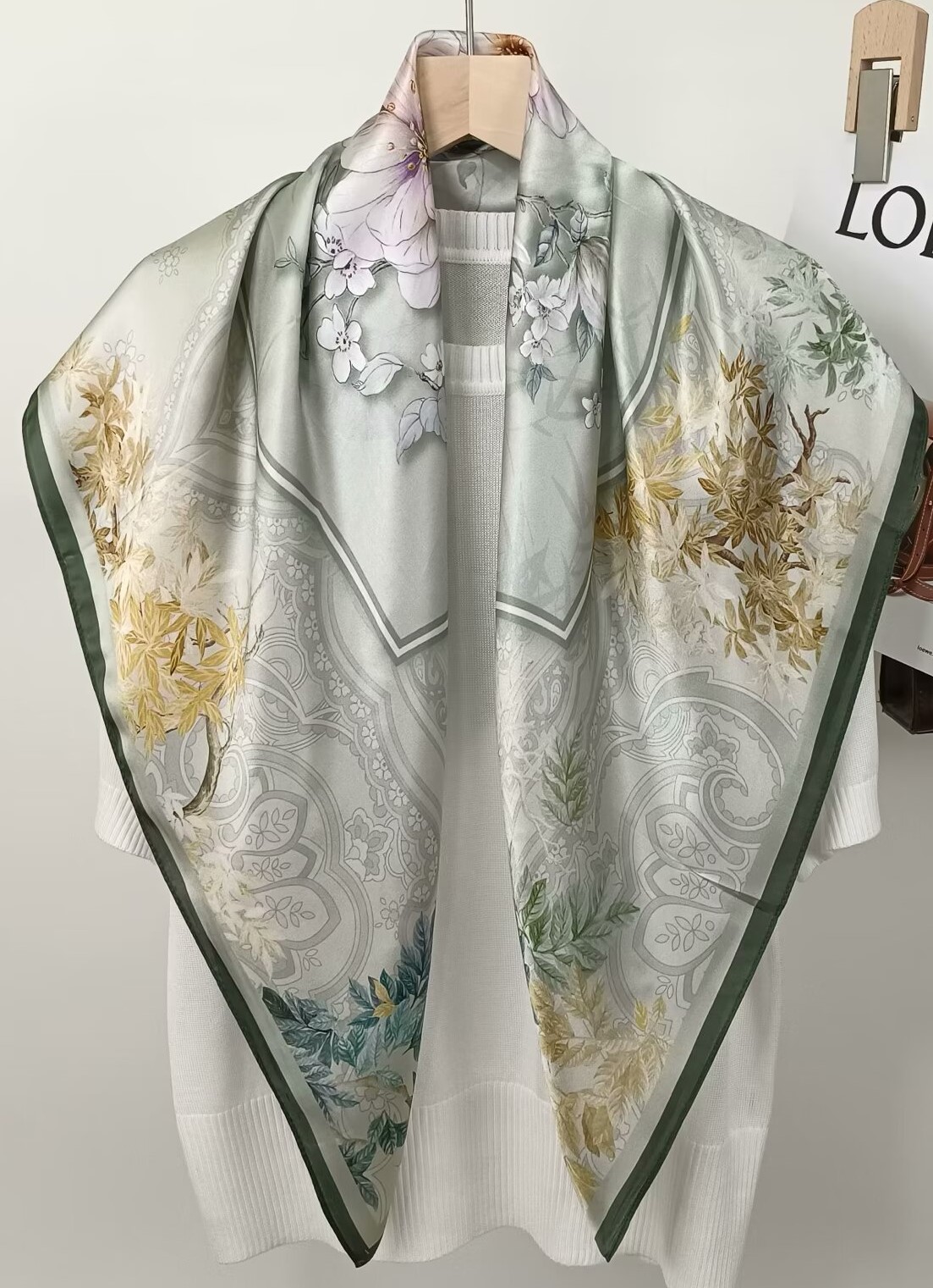 90CM Mulberry Silk Printed Squ - Face Scarf Mask recension och pris