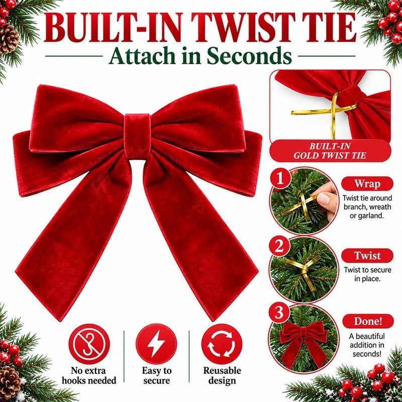 24Pcs Pre-Tied Red Velvet Bows - Bow Tie Pre Tied recension och pris