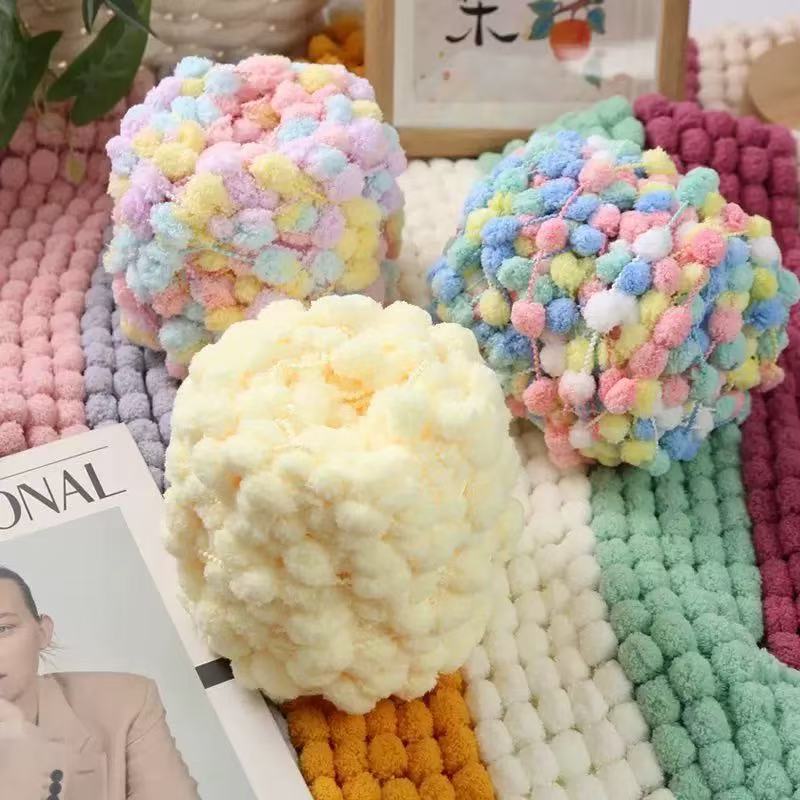100g Pom Pom Yarn Colorful Chu - Woven Scarf Blanket recension och pris